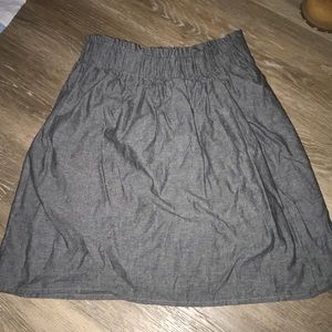 Gray elastic waist skirt